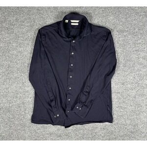 Suitsupply Dress Shirt Mens 16.5 Blue Egyptian Cotton Extra Slim Fit Long Sleeve